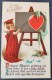 Cpa LITHO Illustrateur Little Doubt Ernest NISTER N° 3101 Ange ROBE ROUGE Professor Fleche Coeur Amour Tableau Valentin - Anges