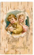 Offering Friendship Children Girl Boy W Puppy Dog Vintage Embossed Postcard 1909 - Other & Unclassified