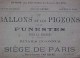 RARE , EO 1883 , BALLONS Et PIGEONS FUNESTES POUR  FRANCE, DETAILS INCONNUS  SIEGE De PARIS , Dr VAN HECKE , Voir - Documents Historiques