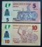 Nigeria 5 E 10 Naira - 2x Pcs Set UNC FDS Polymer - Nigeria