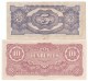 Burma #15b #16b, Japan WWII Occupation Issue, 5 Rupees 10 Rupees Banknote Money Currency - Myanmar