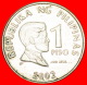 § SUN: PHILIPPINES &#9733; 1 PISO 2002! LOW START&#9733; NO RESERVE! Rizal (1861-1896) - Filippijnen