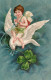 4793. CPA GAUFREE ILLUSTRATEUR. CUPIDON SUR UNE COLOMBE TENANT UN TREFLE - 1900-1949