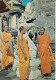 THAILANDE-THREE BUDDHIST PRIEST IN THEIR YELLOW FROCKS-Boudhisme - Thailand