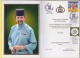 BRUNEI POSTCARD STAMP Malaysia Calligraphy Kaligrafi 2016 SULTAN Photo Muslim Islamic With ASEAN Stamp - Brunei (1984-...)