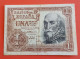 Banque D´ ESPAGNE UN  Pésétas Du 22 Juillet 1953 Joli Voir Les 2 Photos - 1-2 Pesetas