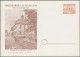 Berlin 1954. Carte Postale, Entier Timbré Sur Commande. Bad Nauheim. Hôtel De Ville En 1800, Fontaine, Canards - Ducks