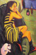 46829- RAPHAEL KIRCHNER- GIRL WITH CAT, ILLUSTRATION, VINTAGE REPRINT - Kirchner, Raphael