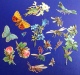 New Prix Fixe Beau Decoupis Chromo Lot Fleurs Insecte Papillon Abeille - Other & Unclassified