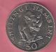 TANZANIA 50 SHILLINGS 1974 SILVER UNC WWF BLACK RHINOCEROS - Tanzanía