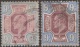 GB 1902 Y&T 115 SG 250 Et 251  Michel 112. Edward VII, 9 P, Les Deux Couleurs - Usati