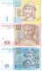 Ukraine - Pick 116A, 117c, 118d - 1, 2, 5 Hryvnia,Hryvni,Hryven 2011, 2013 - Unc - Set 3 Banknotes - Ucraina