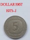 5 Mark 1975 - Letter J - 5 Mark