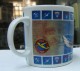 AC -  TURKISH AERONAUTICAL ASSOCIATION  PILOT PLANE PARACHUTE ILLUSTRATED PORCELAIN MUG - CUP FROM TURKEY - Cups