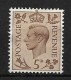 GB 1937 KGVI Definitives, 5d Brown LMM (4646) - Unused Stamps