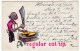 'A Real Cut Up' Black Man As Baker Cuts Pie With Machete, C1900s Vintage Postcard - Black Americana
