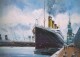 C P M Bateau Navire Paquebot " Titanic  " à Quai Paquebot  White Star Britannique Naugrage - Paquebots