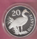 GAMBIA 20 DALASIS 1977 WWF AG PROOF ONLY 4302 PCS SPUR WINGED GOOSE TINY SCRATCHES/HAIRLINES - Gambie