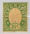 Schweiz Telegraphen-Marke 1868 Probedruck 25c Grün Auf Hauchdünnem Papier Mit Rückseitigem Nummern Aufdruck - Télégraphe