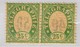 Schweiz Telegraphen-Marke 1868 Probedruck 25c Grün Waagrechtes Paar Auf Seidenpapier Mit Rückseitigem Nummern Aufdruck - Télégraphe