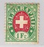 Schweiz Telegraphen-Marke Zu#3 * 1Fr - Weisses Papier - Télégraphe
