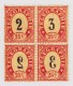Schweiz Telegraphen-Marke 1868 Probedruck 25c Im Viererblock - Télégraphe