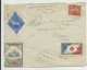 1912 - VIGNETTES + SEMEUSE Sur ENVELOPPE De PARIS Pour PONTARLIER (DOUBS) - Red Cross