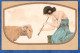 CPA Illustrée Par Raphael KIRCHNER - Femme à La Flute & Bélier - 1904 - Art Nouveau - Médaillon Fille Girl Illustrateur - Kirchner, Raphael