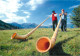 Alpenhorn, Alpine Horns, Switzerland Postcard Posted 2011 Stamp - Horn