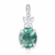 Pendente In Argento 925 Sterling Con Fluorite Esmeralda - Pendenti