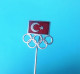 TURKEY NOC - Old Enamel Pin Badge * Olympia Games Jeux Olympiques Olympia Olympiade Turkiye Turquie Turchia Turkish - Bekleidung, Souvenirs Und Sonstige