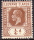 LEEWARD ISLANDS 1922 SG #58 ¼d MH Wmk Mult. Script CA Die II - Leeward  Islands