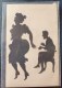 Litho LAMBERT ILLUSTRATEUR DECOUPIS SYSTEME LUMIERE COLLAGE SILHOUETTE COUPLE GRIVOIS HOMME FEMME GROSSES FESSES DANSE - Silhouettes