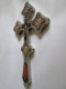 Delcampe - SILVER WITH ENAMEL ORTHODOX CROSS,WEIGHT=373 GR.SIZE=280 X 165 X 7 MM - Silberzeug