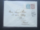 Frankreich / China 1906 Mixed Franking. Marke Mit Zwischensteg. Brief Mit Siegel!! Peking Chine. Selten / RAR - Cartas & Documentos