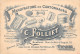 ¤¤   -   LYON  -  Carte De Visite De " C. Folliet " De La Manucture De Cartonnages - Usine 68 Rue Inkermann  -  ¤¤ - Visitekaartjes