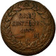 Monnaie, Monaco, Honore V, 5 Centimes, Cinq, 1837, Monaco, TTB, Cast Brass - Charles III.