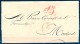 1850 , PONTEVEDRA , CARTA CIRCULADA ENTRE TUY Y MADRID , PORTEO " 15 "  , BAEZA EN ROJO , LLEGADA - ...-1850 Prephilately