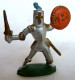 Figurine CYRNOS MOYEN AGE MA08 B CHEVALIER BRANDISSANT EPEE ECU 3 LYS ROUGE ET OR 50's Pas Starlux Clairet - Starlux