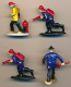 4 Figurines Pompiers Sans Marque, Hauteur : 2 Figurines Sur 4 Cm Et 2 Sur 5 Cm - Leger