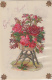 Matériaux - Celluloïd Celluloïde - Carte Porcelaine - Découpi Roses - Amitié - Cartes Porcelaine