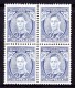 Australia 1937 King George VI 3d Blue Die 1 Block Of 4 Mint  SG 168 - Mint Stamps