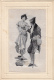 Matériaux - Carte Tissée Soie - Couple Femme Mode 19ème - Autres & Non Classés