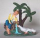 SAN 288 - SANTON - PRESEPIO - VECCHIE  STATUINE DI CARTAPESTA - OCHE ALLA FONTANA - Alt. Cm. 11.5 X 12 - Nacimientos - Pesebres