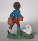 SAN 293 - SANTON - PRESEPIO - VECCHIE  STATUINE DI CARTAPESTA - RAGAZZO CON OCHE - Alt. Cm. 10 - Nacimientos - Pesebres