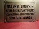 ANCIENNE PLAQUE 1950 ? ALUFER  H.CHADEFAUD & Cie PARIS 30 Cm  X 20 Cm "  DEFENSE D'OUVRIR " - Autres & Non Classés