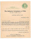 ScUY7 Preprinted Paid Reply Postal Card Injury Claim Industrial Commission Ohio 1929 - Postal History