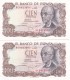 PAREJA CORRELATIVA DE 100 PTAS DEL AÑO 1970 SERIE 9C (SERIE SUSTITUCION) (SIN CIRCULAR-UNCIRCULATED)(BANK NOTE) - 100 Pesetas