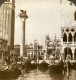 Italie Venise Le Lion Et Piazza San Marco Ancienne Photo Stereo Underwood 1900 - Stereoscopic