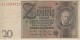 GERMANY 20 REICHSMARK 1929 P-181a VF UNDERPRINT B S/N G.33945257 [ DER181a ] - 20 Mark